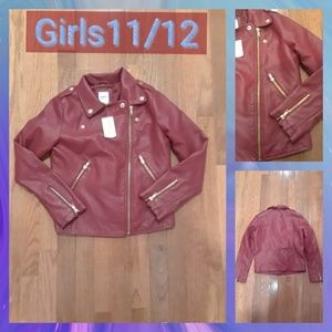 Girl Burgundy Bomber Jacket
